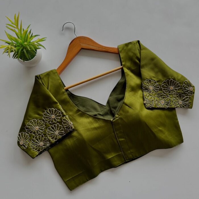 Silk Golden Hand Work All Over Blouse - Image 2