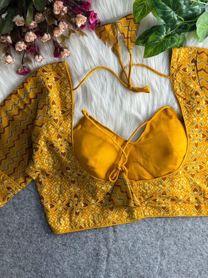 Original Ajrakh Cotton Halter Neck Blouse - Image 2
