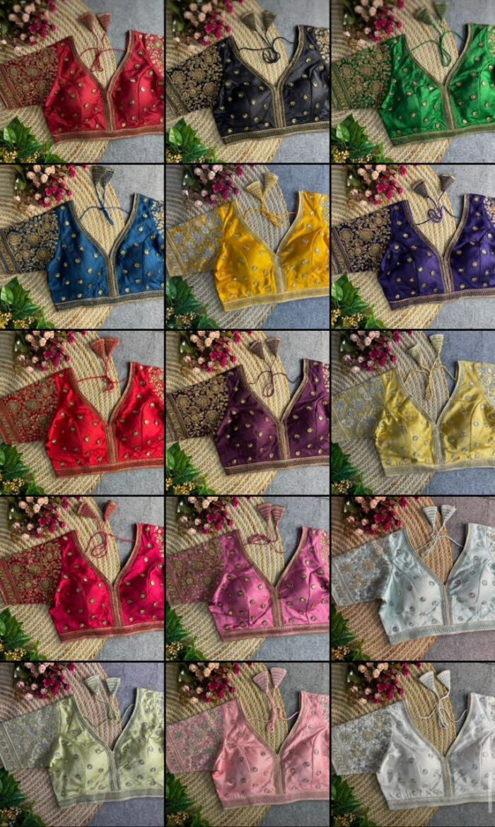 Heavy Soft Italian Silk Beautiful Heavy Sabyasachi Style Bridal Blouse - Image 4