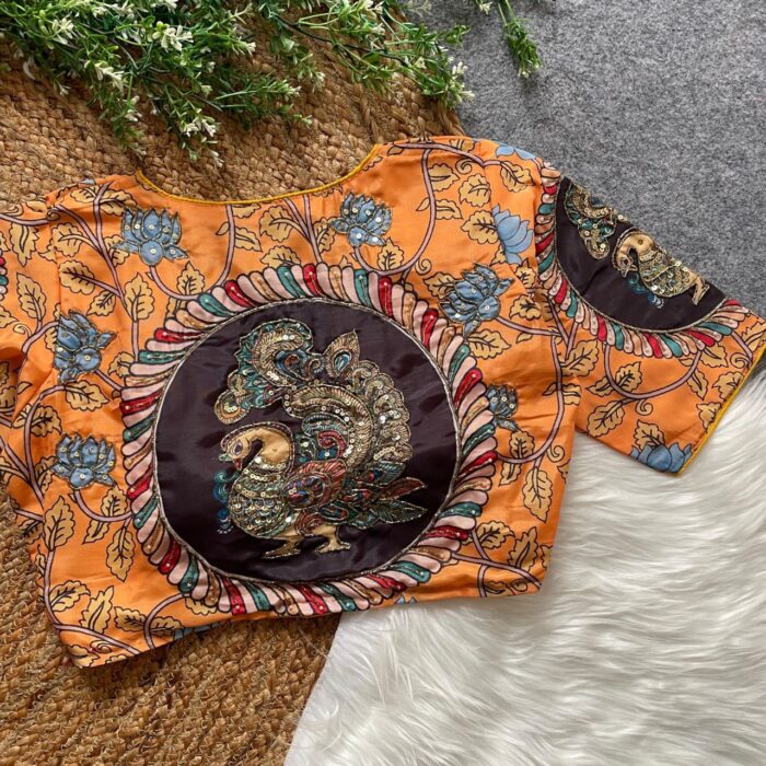 Cotton Print Silk Handmade Work Boutique Style Blouse