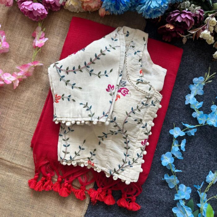 Khadi Cotton Saree with Heavy Khadi Blouse