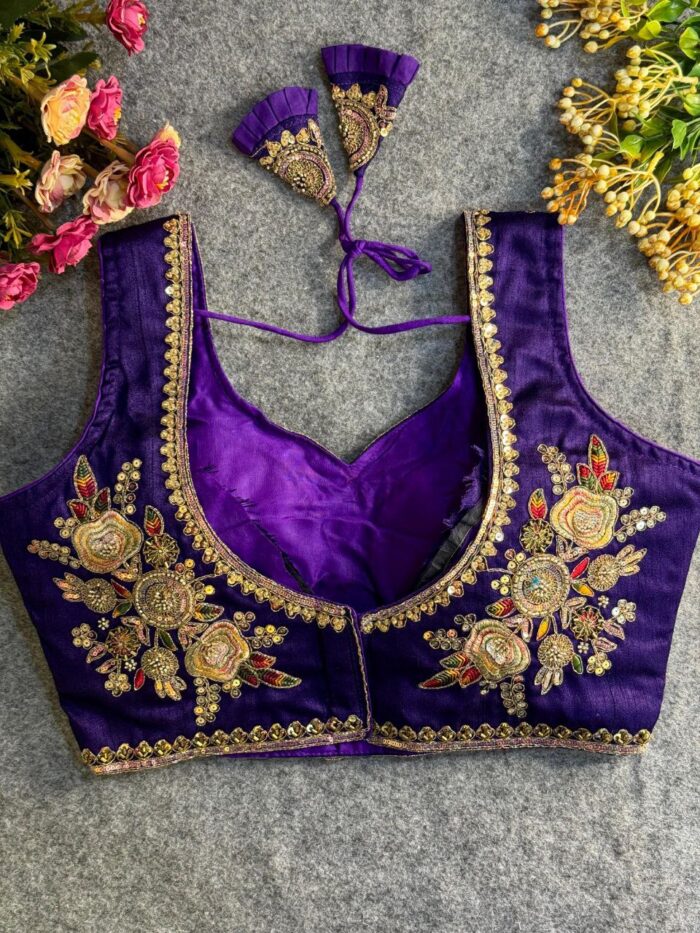 Heavy Pure Soft Italian Silk With Tricot Fuising Bridal Blouse - Image 2