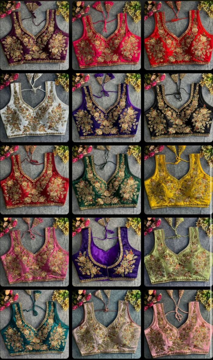 Heavy Pure Soft Italian Silk With Tricot Fuising Bridal Blouse - Image 4