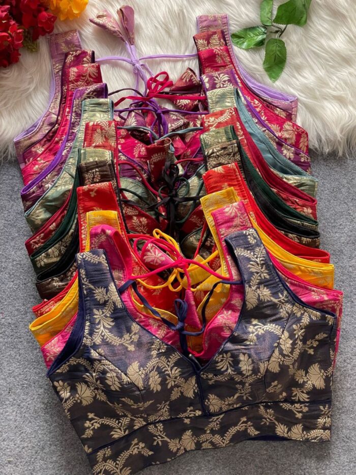 Pure Cosmos Jequard Partywear Blouse - Image 3