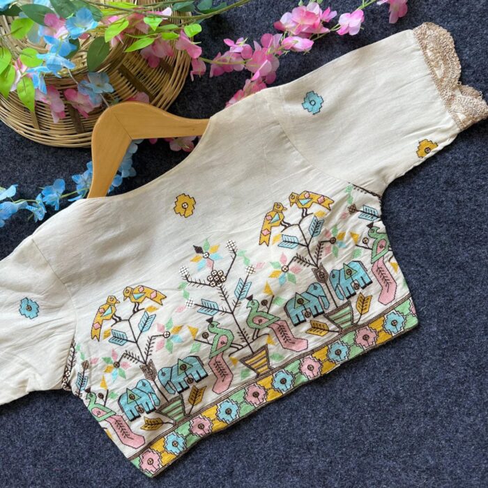 New Khadi Trends Khadi Cotton Embrodiary Blouse