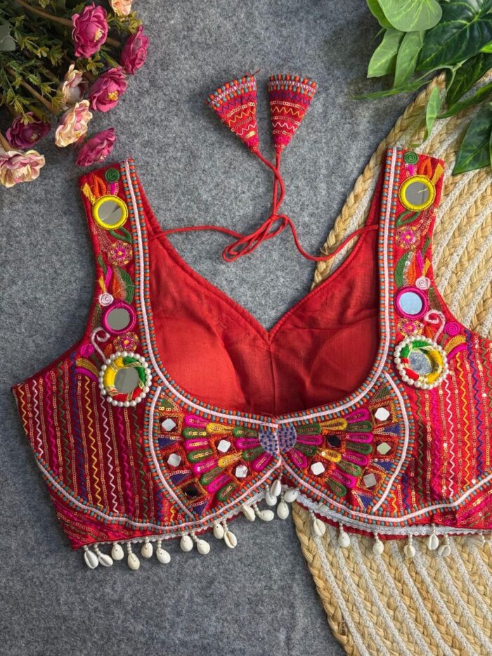 Heavy Italian Silk Traditional  Navratri Special Blouse - Image 2