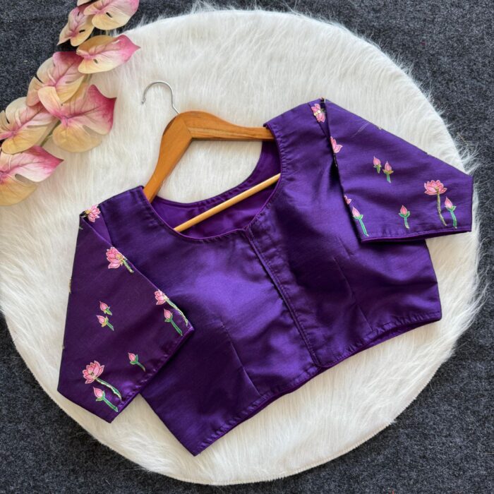 Pure Silk Hand Work Desgin Blouse - Image 2