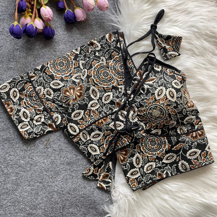 Ajrakh Cotton Halter Neck Blouse - Image 4