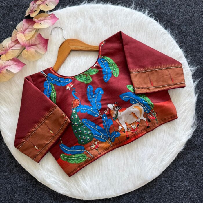 Pure Silk Hand Work Desginer Blouse